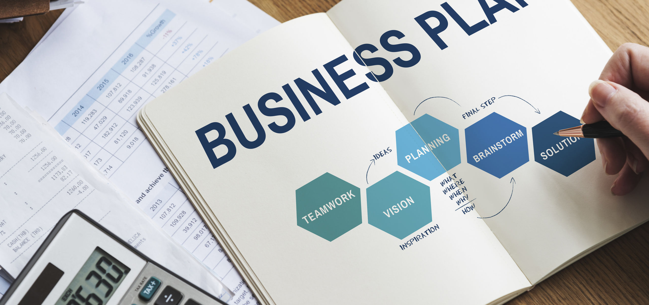 Business plan strategy development process graphic concept