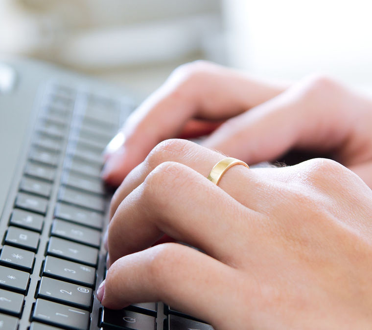Internet using girl laptop relaxed Cropped