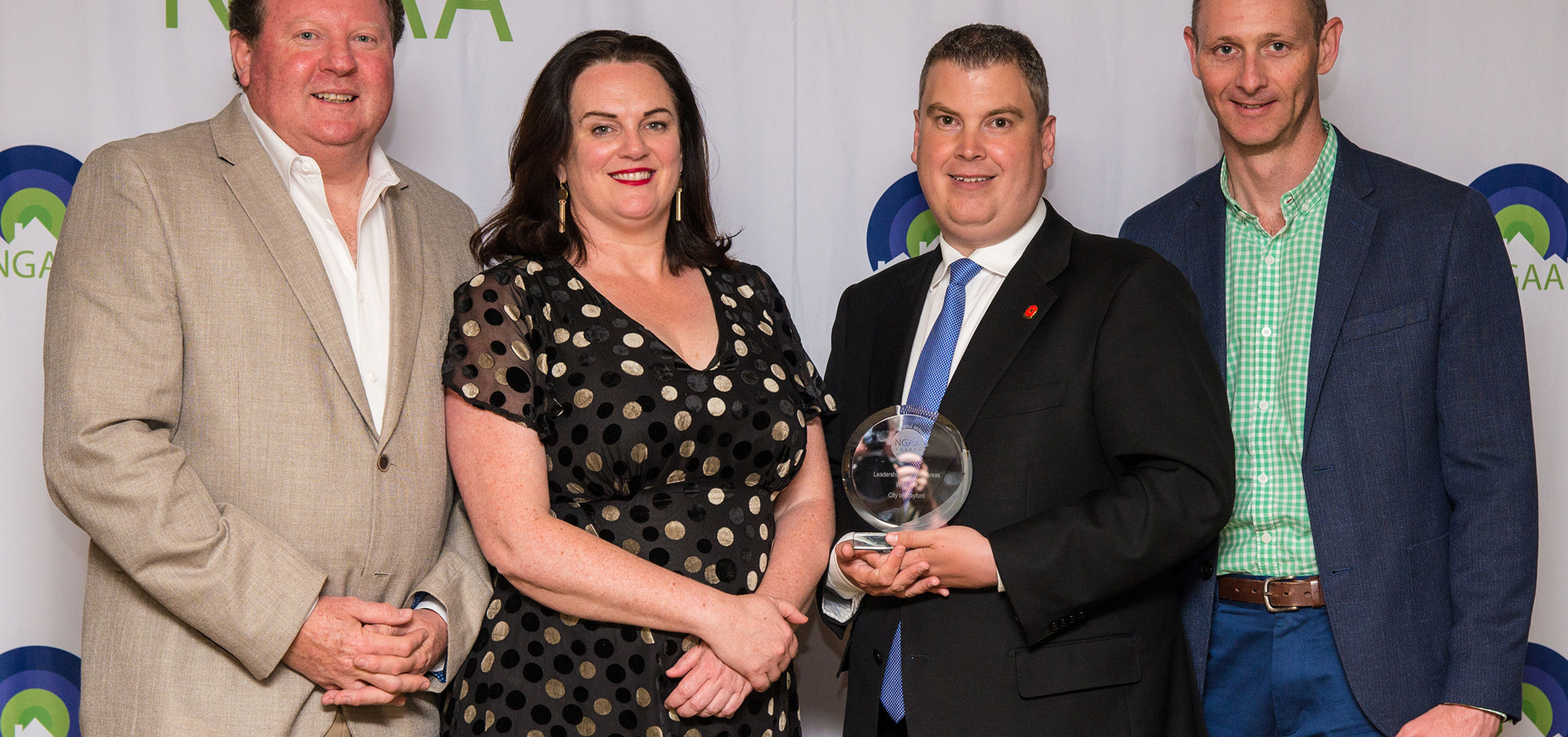Pictured left to right: Phil Harrison, Advocacy Specialist & NGAA Executive Committee Member, Bronwen Clark, Executive Officer NGAA, Mayor Glenn Docherty, Chairpoerson NGAA and Sam Green, Chief Executive Officer for the City of Playford.